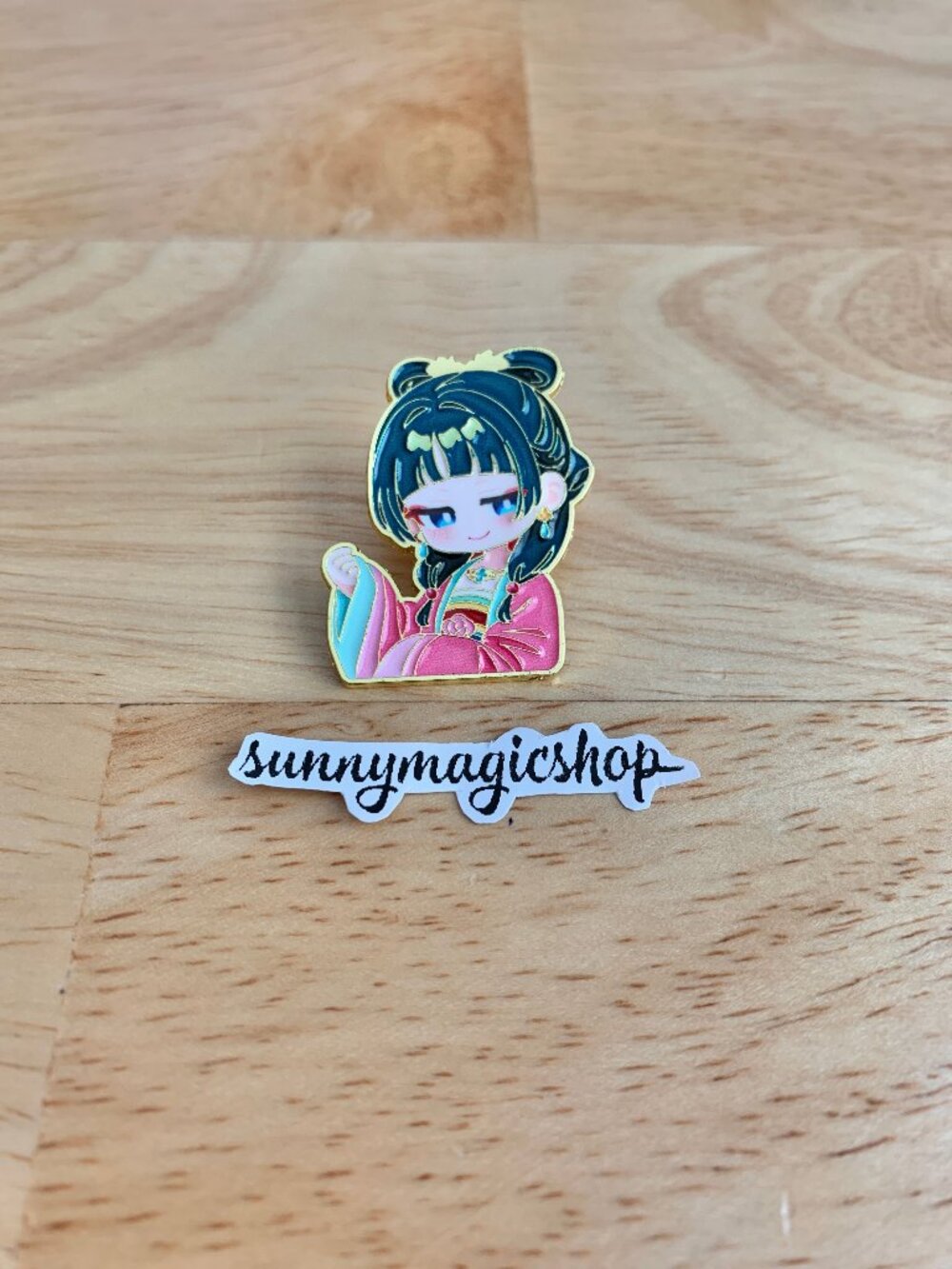 The Apothecary Diaries Anime Pretty Chibi Cute Enamel Pin Pink Hanfu Maomao